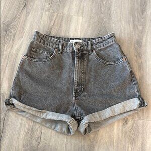Zara Gray Jean Shorts High-Waisted Vintage Style size 8